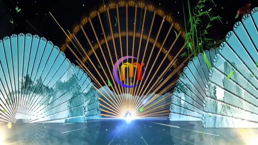 戏曲走秀水墨山川荷塘梅花晚会舞台演出节目大屏幕高清led背景视频