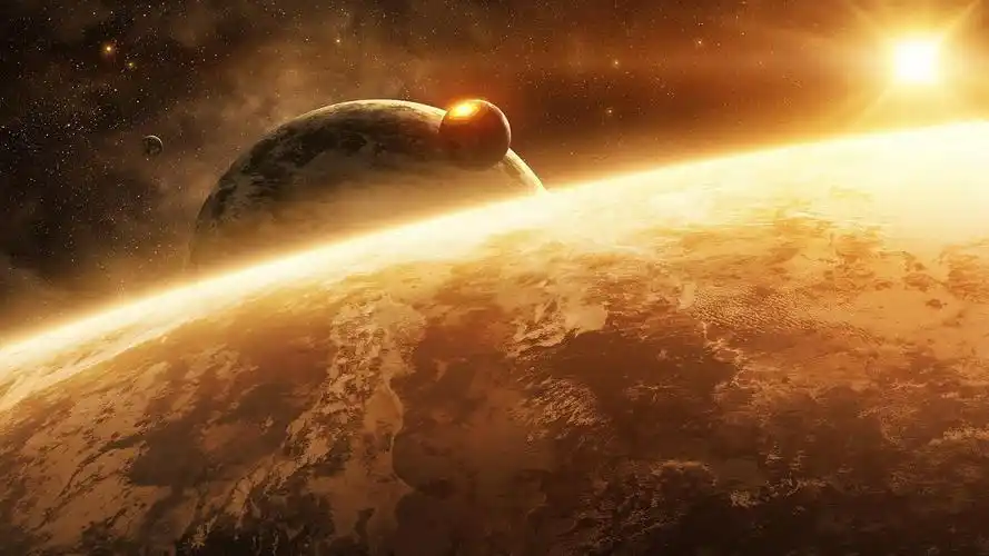 星球太阳光线星级-宇宙探索高清壁纸-1920x1080下载