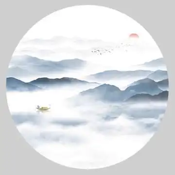 禅意水墨山水画图片