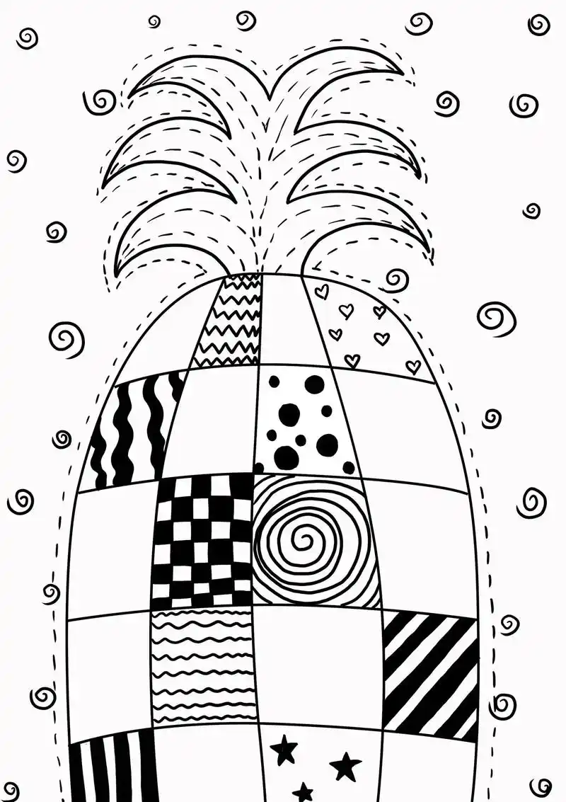 点线面结合,画一副好看的菠萝创意画吧!适合幼儿园小 - 抖音