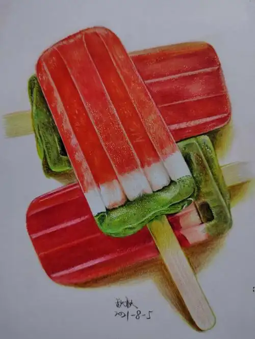 辉柏嘉彩铅yyds西瓜冰棍步骤