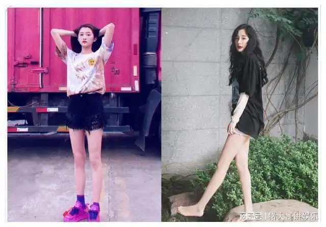 关晓彤杨幂同发私服照,都是t恤搭短裤,少女感和女人味差距真大|大长腿