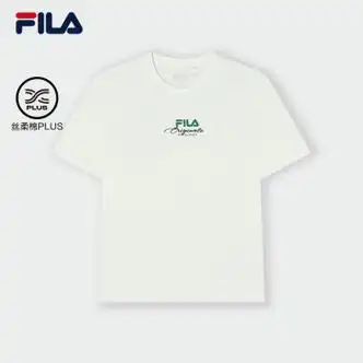 斐乐(fila)男子针织短袖衫2024春季新款时尚休闲舒适纯棉t恤男 云菇白