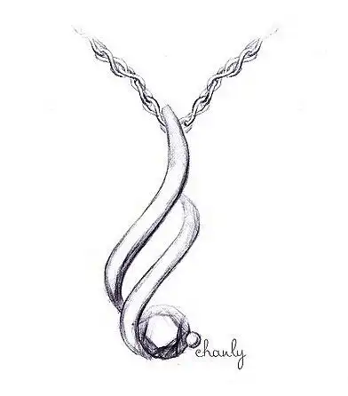 项链吊坠耳钉手绘