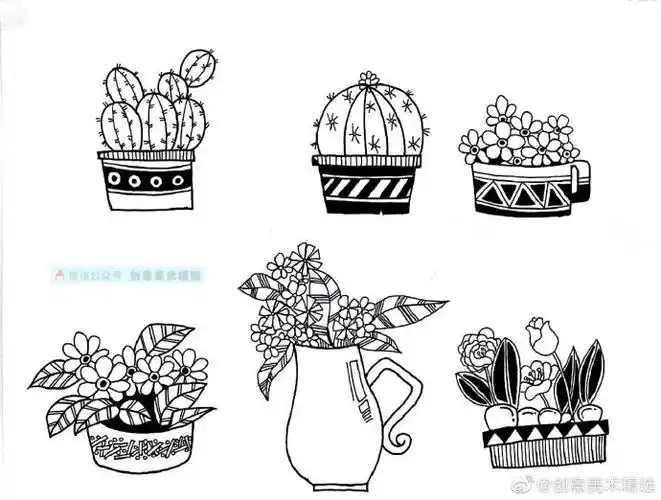 装饰画##黑白装饰画##简笔画##手绘##画画##少儿美术##儿童创意美术
