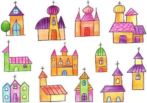 简笔画的房子加颜色搭配