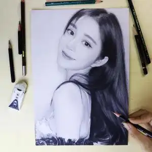 真人手绘素描画图片