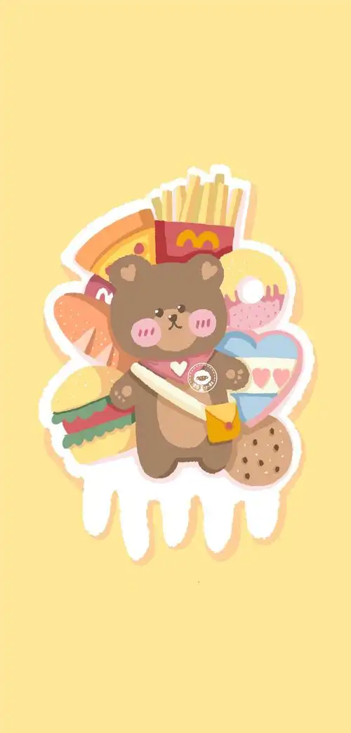 少女心可爱卡通零食手机壁纸