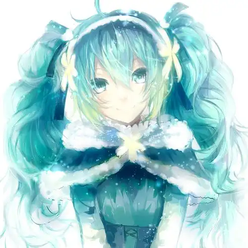 p站 插画 雪ミク 初音ミク 蓝色 梦幻 头像 id=44698597 sayuki