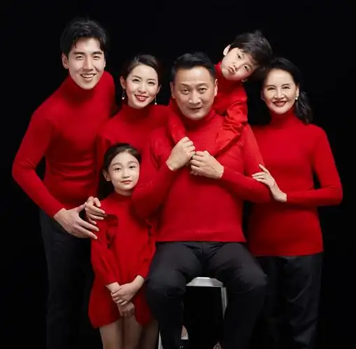 新款影楼全家福拍照亲子装时尚一家四六口中国风写真儿童摄影服装