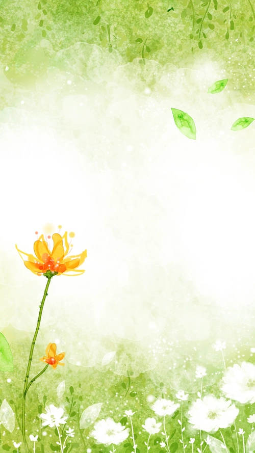 清新浅绿色psd分层h5背景