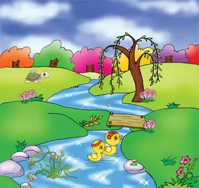 小河边的春天简笔画