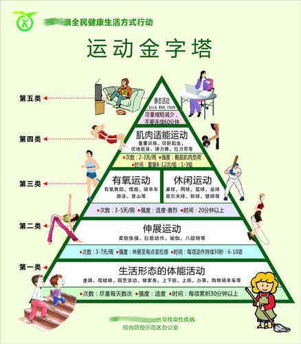 588办公装饰海报展板素材583运动金字塔全民健康生活方式行动