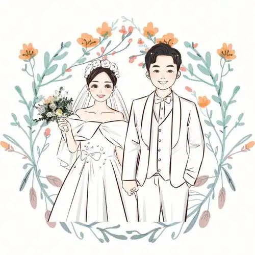备婚婚纱照手绘图