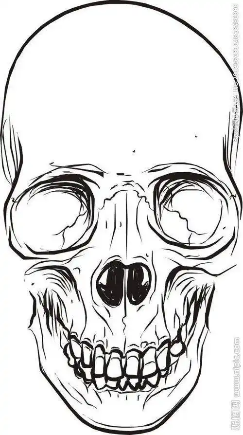 骷髅头简笔画 骷髅头简笔画 禁毒 - 水彩迷