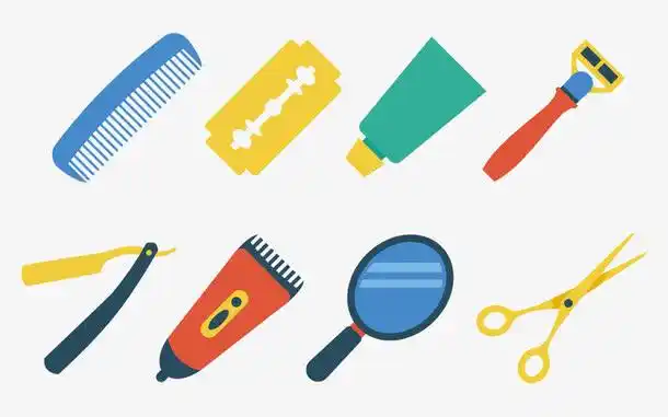 手绘/卡通 卡通元素 > 理发工具图标集 收藏 [声明] 觅元素所有素材为