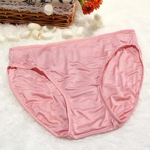【抗菌透气】新款 真丝三角裤 女士内裤 纯色简约 针织真丝内裤女【有