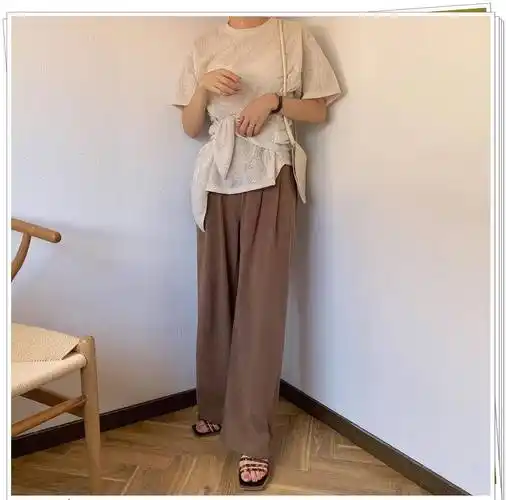 亚麻阔腿裤的一些简单搭配,让你倍感舒适的流行穿搭推荐_时尚_造型