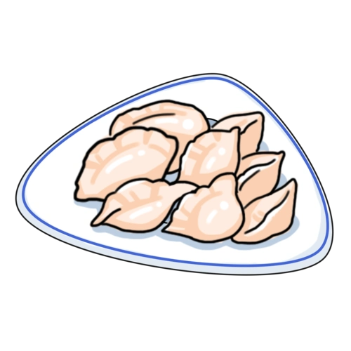 卡通手绘冬至饺子插画