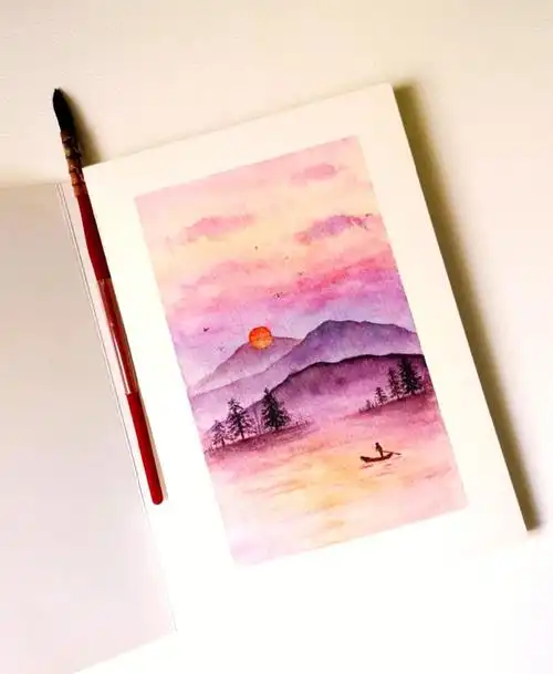 后面我多多更新风景水彩哦91-工具:溢彩水彩纸,史明克颜料,竹羽堂