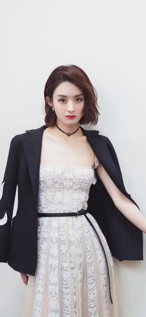 赵丽颖 短发 演员 明星 艺人 礼服 时尚 苹果手机高清壁纸 1125x2436