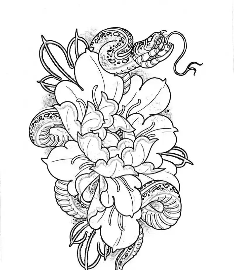 纹身图案手稿 #纹身手稿 #素花纹身 #成都纹身 #文身艺 - 兑趑