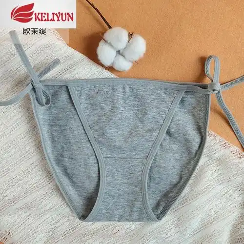 可莉允欧茉缇系带内裤女性感两侧绳子可解开低腰一片棉穿脱方便绑带式