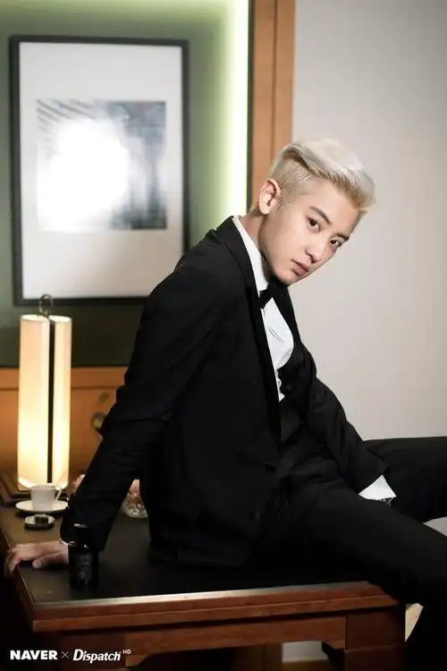 exo朴灿烈西装写真公开帅气贵公子绝美侧颜引心动组图
