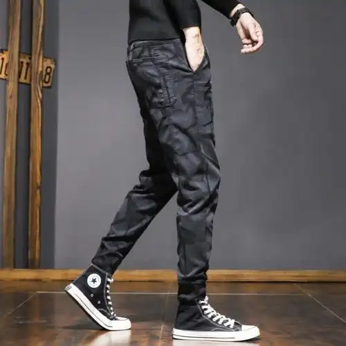 抖音睿峰服装高弹力2022春秋男士六兜提花牛仔裤宽松百搭休闲时尚裤子