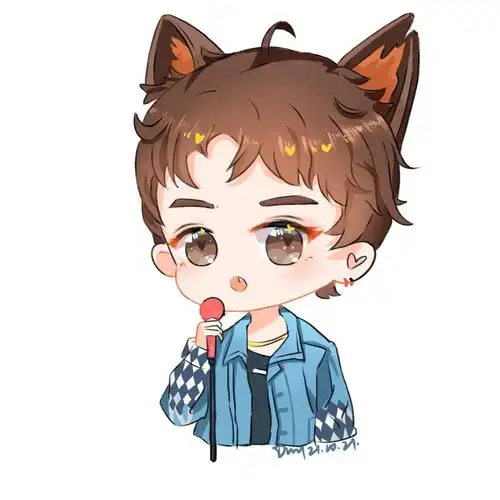 易烊千玺q版临摹阿肯老师画的