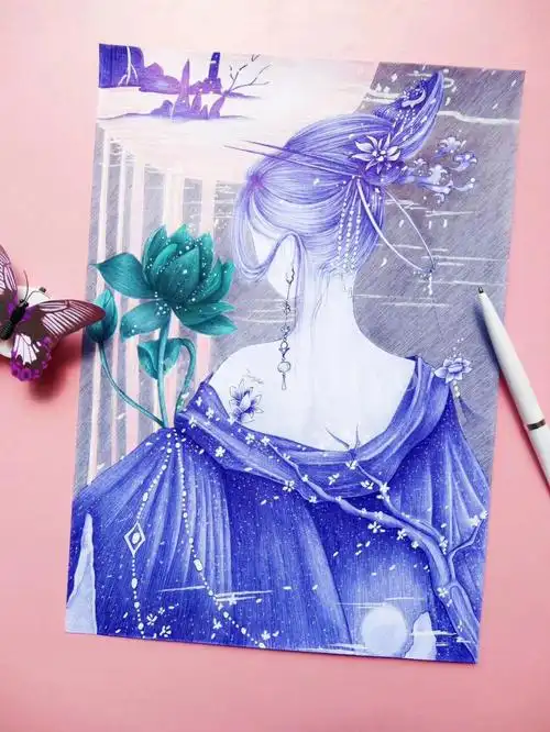 圆珠笔手绘插画七