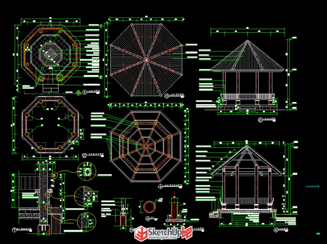 景观八角亭施工图详细版