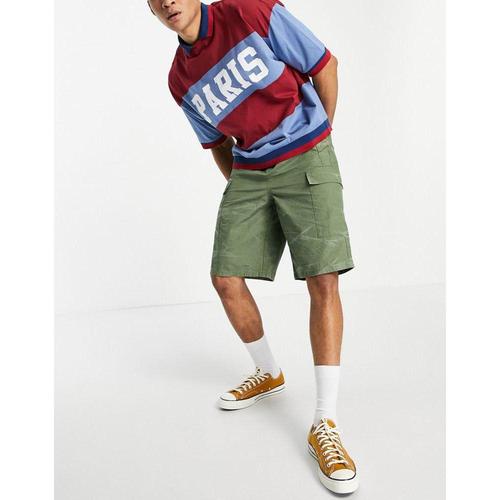 asos男款卡其色短裤|design wide fit cargo shorts in khaki with