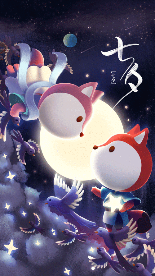 尹五月小画手从撑着伞转采于2021-02-05 09:19:40七夕-动态节日尹五月