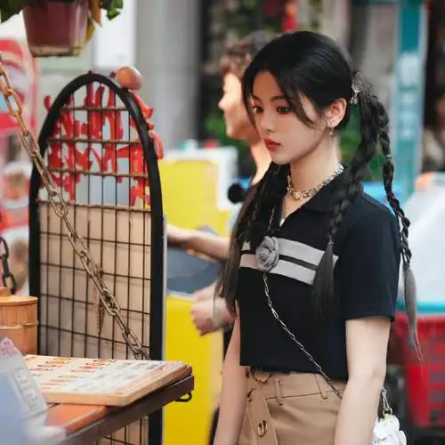 杨超越采耳##杨超越双马尾麻花辫造型