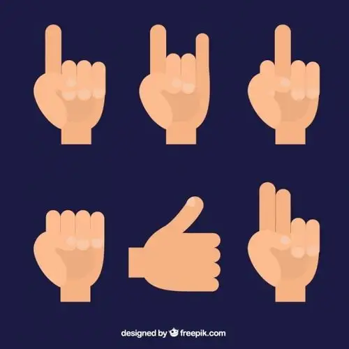 在平面设计中用手比划手势