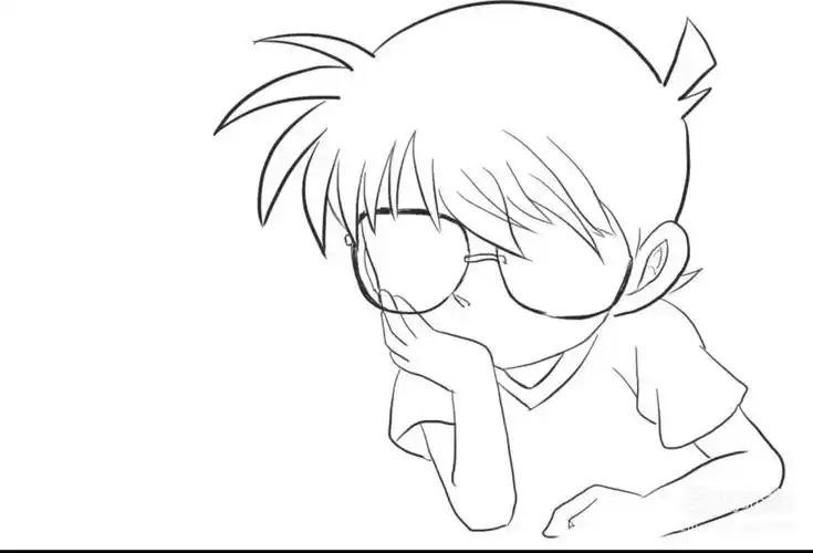 怎样画柯南的简单铅笔画