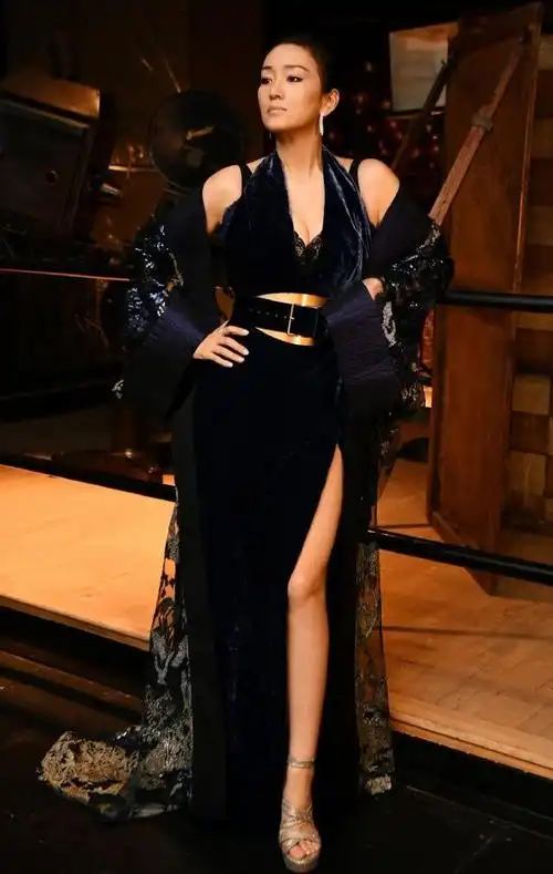 巩俐吊带开叉裙(巩俐身材真丰满)(8)