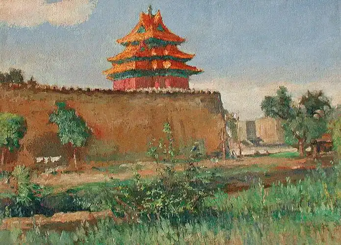 紫禁城角楼,布面油画,30.5×40cm,1937年.jpg