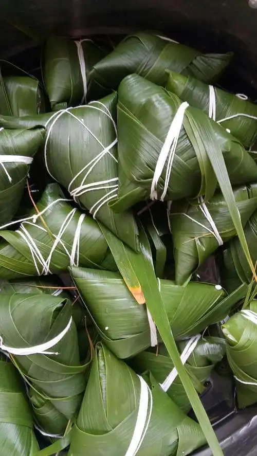 粽子包好了,上锅蒸.