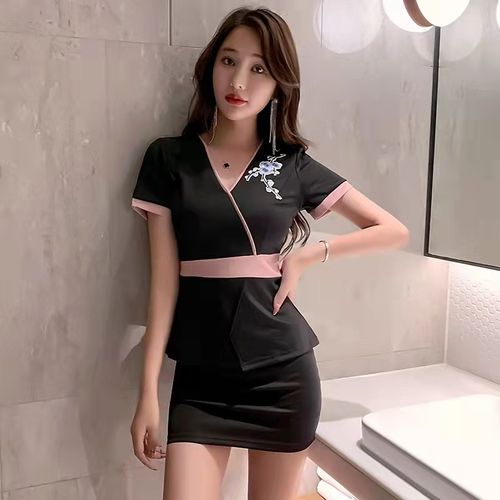 足浴工作服女足疗新款秋冬显瘦性感技师服女套装沐足技师工衣裤子