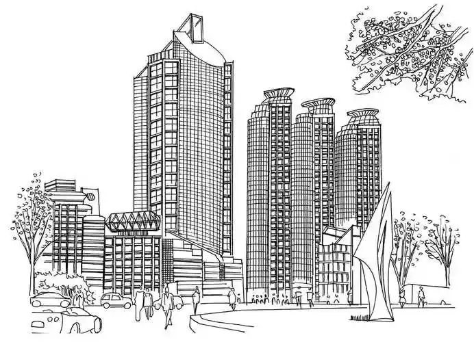分步骤教你画城区高楼建筑画法,简单易学,收藏