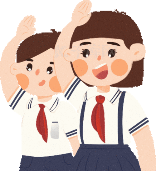 男孩女孩少先队员敬礼动图gif