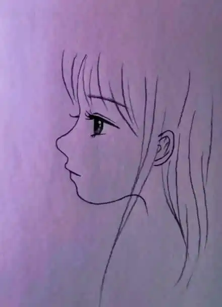 大舅画的女孩侧脸简笔画,我画的女孩侧脸简笔画.你们喜欢哪个呢?