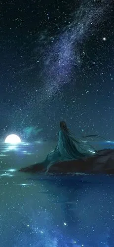 古风星空高清手机壁纸,古风星空锁屏美男淡雅