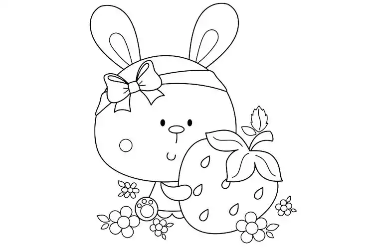 可爱卡通小动物黑白线描来一波!