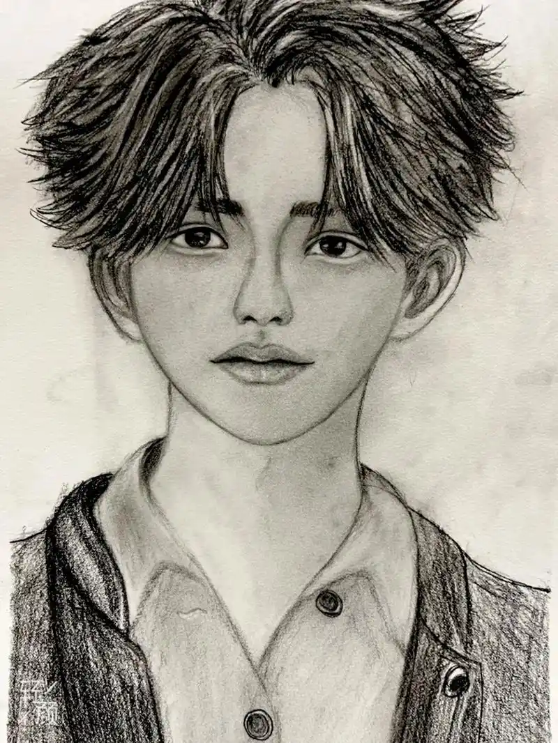 手绘 #素描 #蔡徐坤 - 抖音