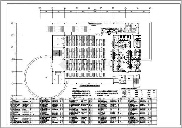某技校食堂cad详细平立面构造图纸