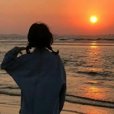 女生头像夕阳余晖高清好看的唯美夕阳头像女生图片