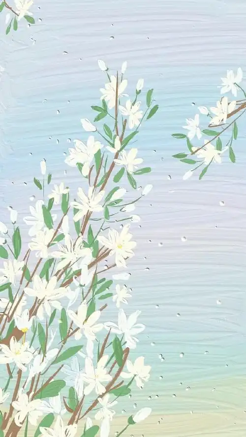 小清新手绘花朵图片手机壁纸